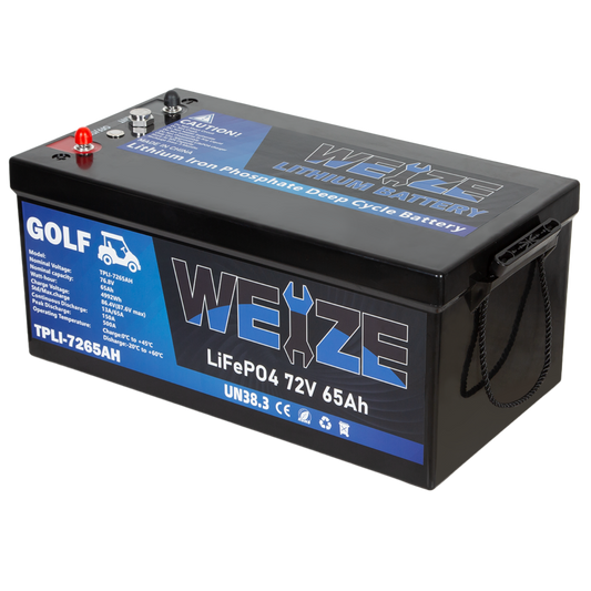 WEIZE 72V(76.8V) 65AH LiFePO4 Golf Cart Battery, 4992Wh Bluetooth Lithium Battery, 8000+ Cycles with 200A BMS, 10 Years Warranty - BAC-0118