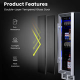 Costway Beverage Refrigerator 15" 100 Can Built-in/Freestanding with Adjustable Temp and Shelf New - FP10126US-SL