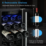 Costway Wine Fridge 2.9 Cu.ft 30-Bottle Stainless Steel with Temperature Memory New - FP10229US-SL
