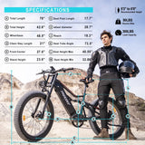 FREESKY Swifthorse X-6e 1000 w Mountain Ebike 4 Fat Tire Electric Fat Tire Mountain eBike - FREES|MOUNT|BLACK|0095