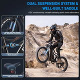 FREESKY Swifthorse X-6e 1000 w Mountain Ebike 4 Fat Tire Electric Fat Tire Mountain eBike - FREES|MOUNT|BLACK|0095