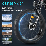FREESKY Swifthorse X-6e 1000 w Mountain Ebike 4 Fat Tire Electric Fat Tire Mountain eBike - FREES|MOUNT|BLACK|0095