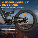 FREESKY Warrior M-530 1000 w Mountain Ebike 4 Fat Tire Electric Fat Tire Mountain eBike - FREES|MOUNT|BLACK|0107