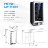 Costway Wine Fridge 2.9 Cu.ft 30-Bottle Stainless Steel with Temperature Memory New - FP10229US-SL