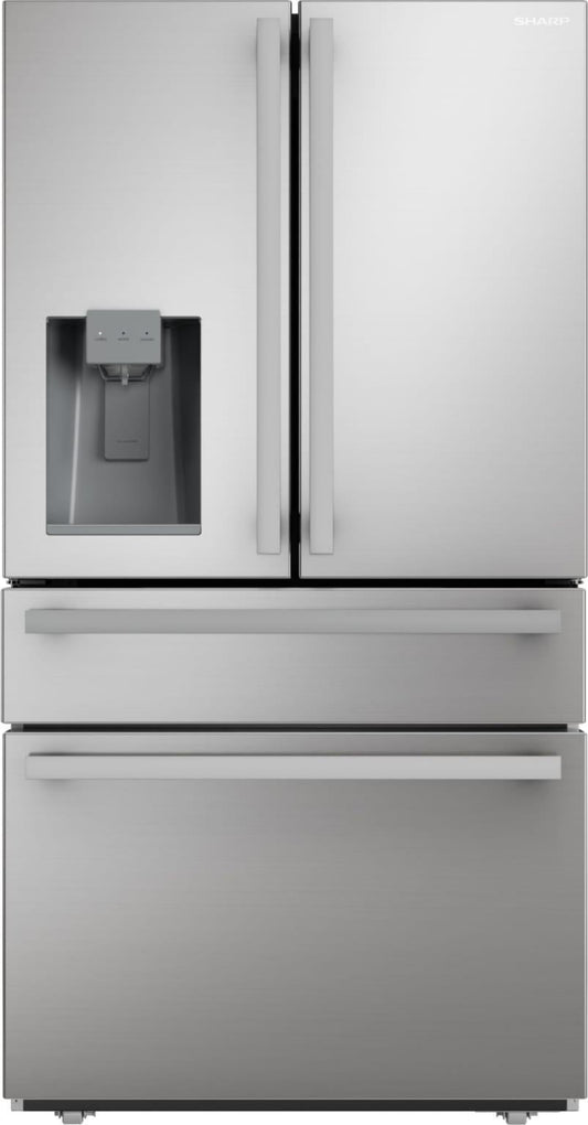 Sharp French 4-Door Counter-Depth Refrigerator with Water Dispenser  - SJG2254FS-KT-