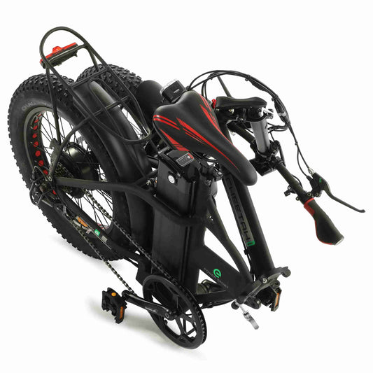 iDeal Ecotric 48V Fat Tire Portable and Folding Electric Bike with color LCD display - NS-NFAT20850C-G+SH-HHJ850-G
