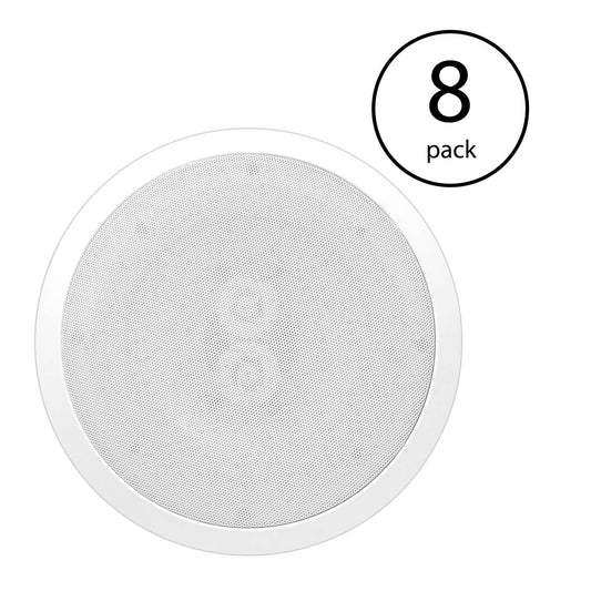 PYLE PWRC82 400W 8" 2 Way Indoor/Outdoor Waterproof Ceiling Speaker (8 Pack) - 110000