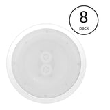 PYLE PWRC82 400W 8" 2 Way Indoor/Outdoor Waterproof Ceiling Speaker (8 Pack) - 110000