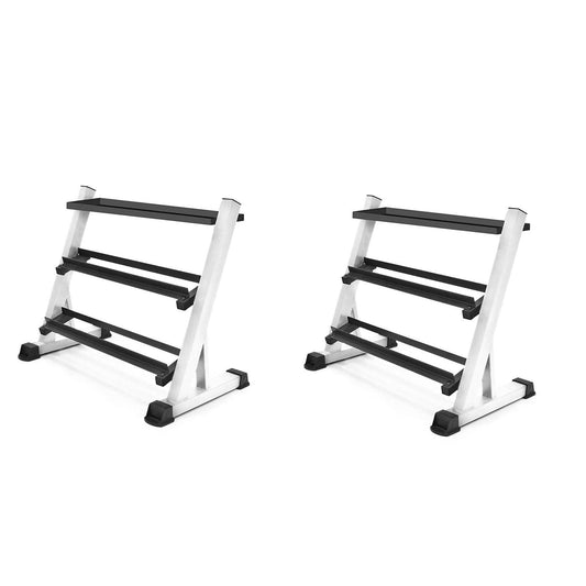 Marcy 3 Tier Free Weight/Dumbbell Storage Rack Stand for Home and Gyms (2 Pack) - 110680