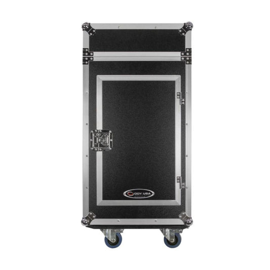Odyssey FZ1316W 13U Top Slanted 16U Vertical Pro Combo Rack with Casters, Black - 188028