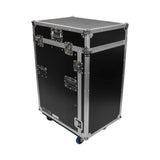 Odyssey FZ1316W 13U Top Slanted 16U Vertical Pro Combo Rack with Casters, Black - 188028