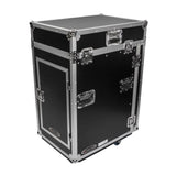 Odyssey FZ1316W 13U Top Slanted 16U Vertical Pro Combo Rack with Casters, Black - 188028