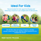 XDP Recreation All Star Playground Outdoor Swing Set, Rider, Super Disc & Slide - 125405