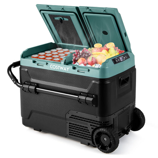 Costway Portable Compressor Fridge Freezer for Vehicles Dual Zone 53 Quart New - FP10736US-BK