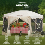 CLAM Quick-Set Pavilion 12.5 x 12.5 Foot Portable Outdoor Canopy Shelter, Tan - 136085