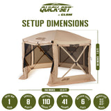 CLAM Quick-Set Pavilion 12.5 x 12.5 Foot Portable Outdoor Canopy Shelter, Tan - 136085