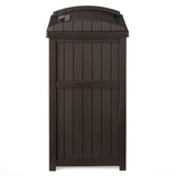 Suncast Trash Hideaway Outdoor 33 Gallon Garbage Waste Can Bin, Java (10 Pack) - 173821