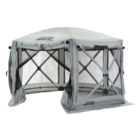 CLAM Quick-Set Pavilion 12.5 x 12.5 Foot Portable Outdoor Canopy Shelter, Gray - 154690