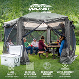 CLAM Quick-Set Pavilion 12.5 x 12.5 Foot Portable Outdoor Canopy Shelter, Gray - 154690