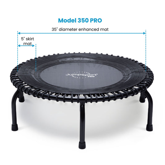 JumpSport 350 PRO Indoor Lightweight 39" Round Fitness Trampoline with 4 Videos - 168417