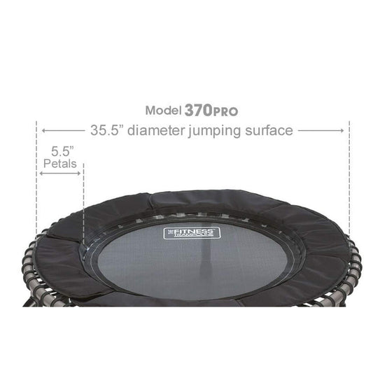 JumpSport 370 PRO Indoor Heavy Duty Lightweight 39 In Fitness Trampoline, Black - 168418