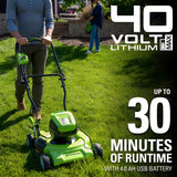 Greenworks 40V 19" Cordless Battery Push Mower w/ 4.0Ah USB Battery & Charger - 2524902