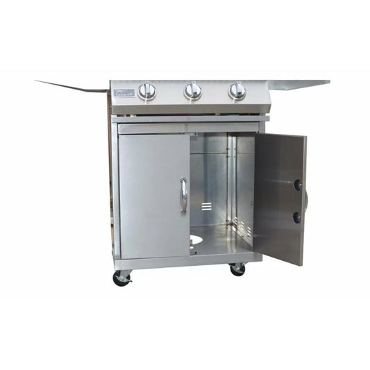 KOKOMO 3 Burner 26 inch Cart Model BBQ Grill With Locking Casters - KO-BAK3BG+KO-BAK3BG-C