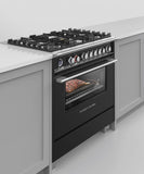 FISHER & PAYKEL OR36SCG6B1 Dual Fuel Range, 36", 5 Burners, Self-cleaning - OR36SCG6B1-KT