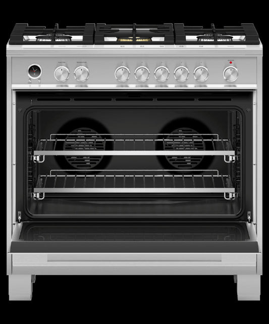 FISHER & PAYKEL OR36SDG6X1 Dual Fuel Range, 36", 5 Burners, Self-cleaning - OR36SDG6X1-KT