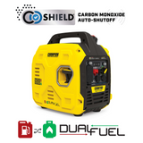 Champion 1850W/2500W Generator Dual Fuel Gas Propane Inverter Low THD CO Shield New - 201183
