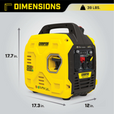 Champion 1850W/2500W Generator Dual Fuel Gas Propane Inverter Low THD CO Shield New - 201183