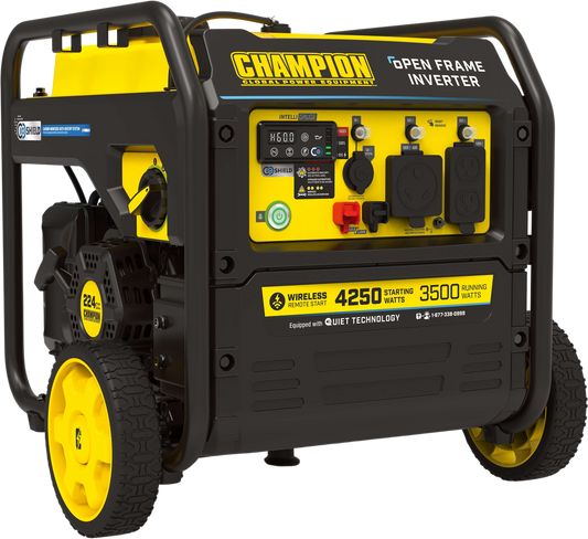 Champion 201185 3500W/4250W Open Frame Inverter Generator Gas RV and Parallel Ready CO Shield Remote Start New