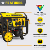 Champion&nbsp; 4000W/5000W Generator Tri-Fuel Gas Propane Natural Gas CO Shield Electric Start New - 201223