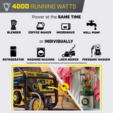 Champion&nbsp; 4000W/5000W Generator Tri-Fuel Gas Propane Natural Gas CO Shield Electric Start New - 201223