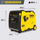 Champion 2001319 3500W/4500W Generator Dual Fuel Inverter Electric Start with CO Shield New - 201319