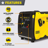 Champion 2001319 3500W/4500W Generator Dual Fuel Inverter Electric Start with CO Shield New - 201319
