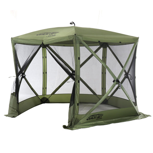 CLAM Quick Set Venture 9x9 Foot Canopy + Clam Quick Set Screen, Green (2 Pack) - 399154