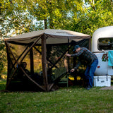 CLAM Quick Set Venture 9x9 Foot Canopy + Clam Quick Set Screen, Green (2 Pack) - 399154