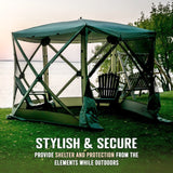 CLAM Quick Set Venture 9x9 Foot Canopy + Clam Quick Set Screen, Green (2 Pack) - 399154