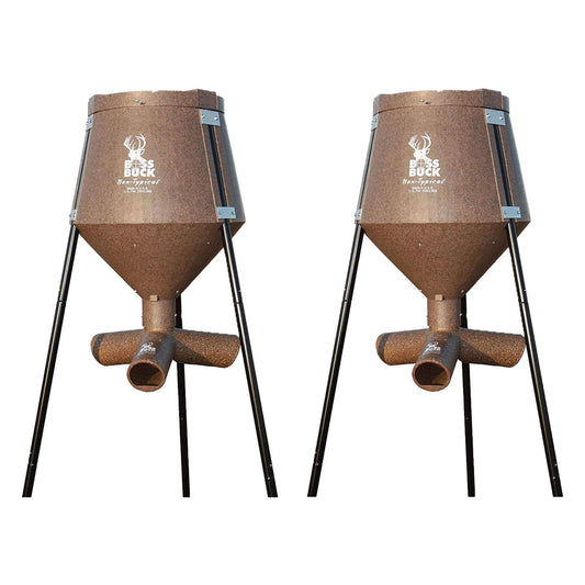 Boss Buck 200 Pound Gravity Fed Tripod Corn and Protein Pellet Feeder (2 Pack) - 216000