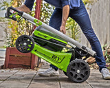 Greenworks 48V (2x24V) 21" Cordless Battery Self-Propelled Lawn Mower w/ (4) 4.0Ah USB Batteries & (2) Dual Port Chargers - 2532902