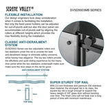Serene Valley 48 x 74 Inch Square Rail Frameless Sliding Shower Door, Black - 280465