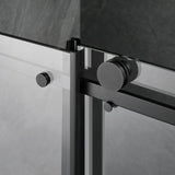 Serene Valley 48 x 74 Inch Square Rail Frameless Sliding Shower Door, Black - 280465
