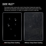 Serene Valley 34 x 72 Inch Tempered Glass Stand Alone Shower Screen, Matte Black - 280468