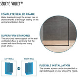 Serene Valley 34 x 72 Inch Tempered Glass Stand Alone Shower Screen, Matte Black - 280468