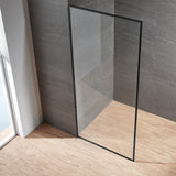 Serene Valley 34 x 72 Inch Tempered Glass Stand Alone Shower Screen, Matte Black - 280468