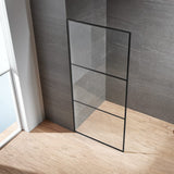 Serene Valley 34 x 72 Inch Tempered Glass Stand Alone Shower Screen, Matte Black - 280469