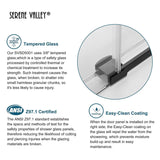 Serene Valley 72 x 74" Big Roller Frameless Sliding Shower Door, Brushed Nickel - 280485