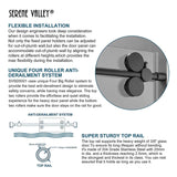 Serene Valley 72 x 74" Big Roller Frameless Sliding Shower Door, Brushed Nickel - 280485