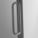 Serene Valley 60 x 66 Inch Square Rail Frameless Sliding Shower Door, Chrome - 280489